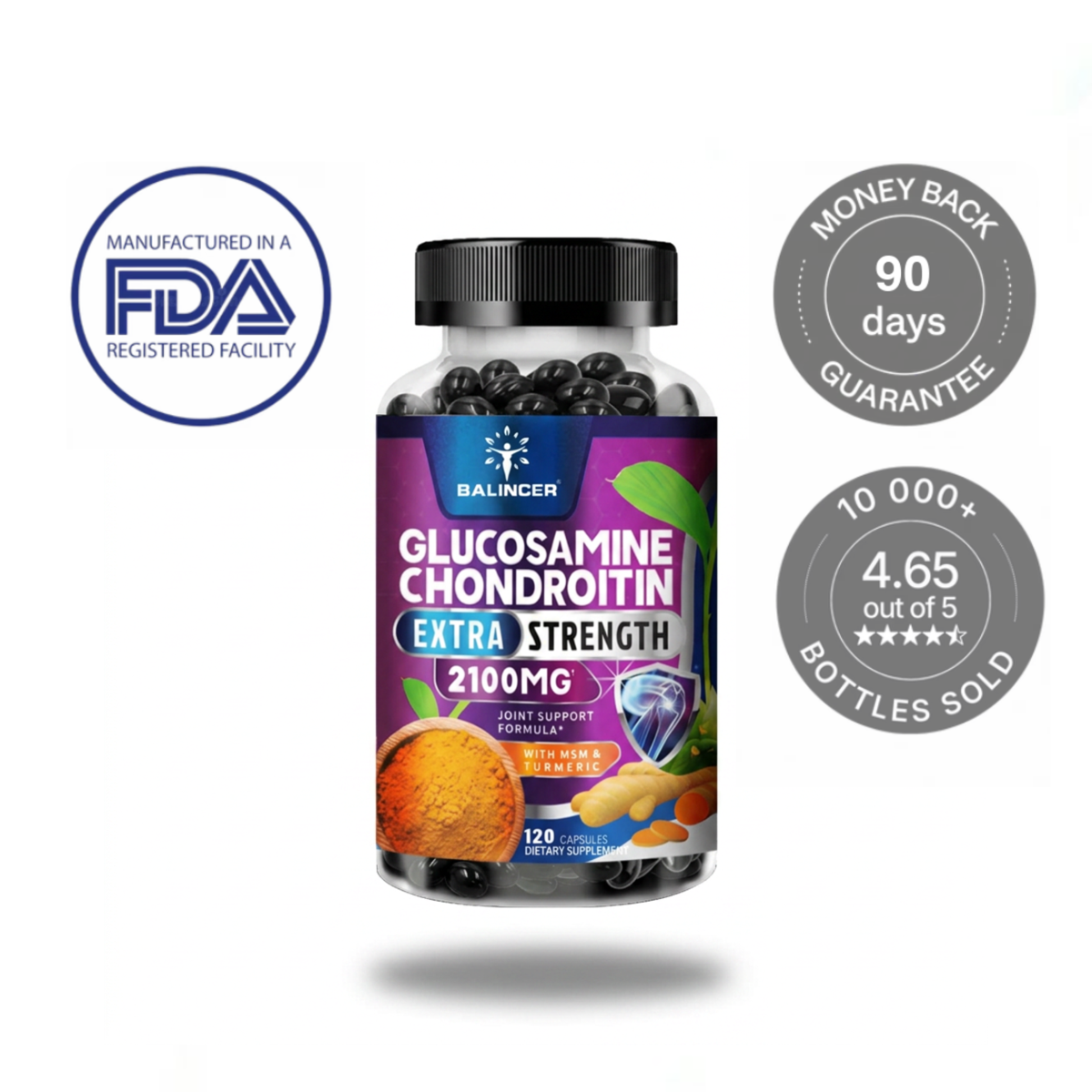 Balincer Glucosamine Chondroitin Extra Strength 2100mg bottle